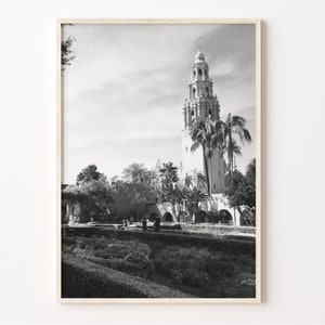 Kunst aan de muur San Diego, zwart-wit parkprint, poster San Diego, kaart van Californië, foto San Diego, decor VS, C19-393