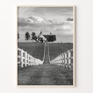 Kentucky zwart-wit landschapsprint, Kentucky muurkunst, poster, foto, wanddecoratie, kaart, C19-438