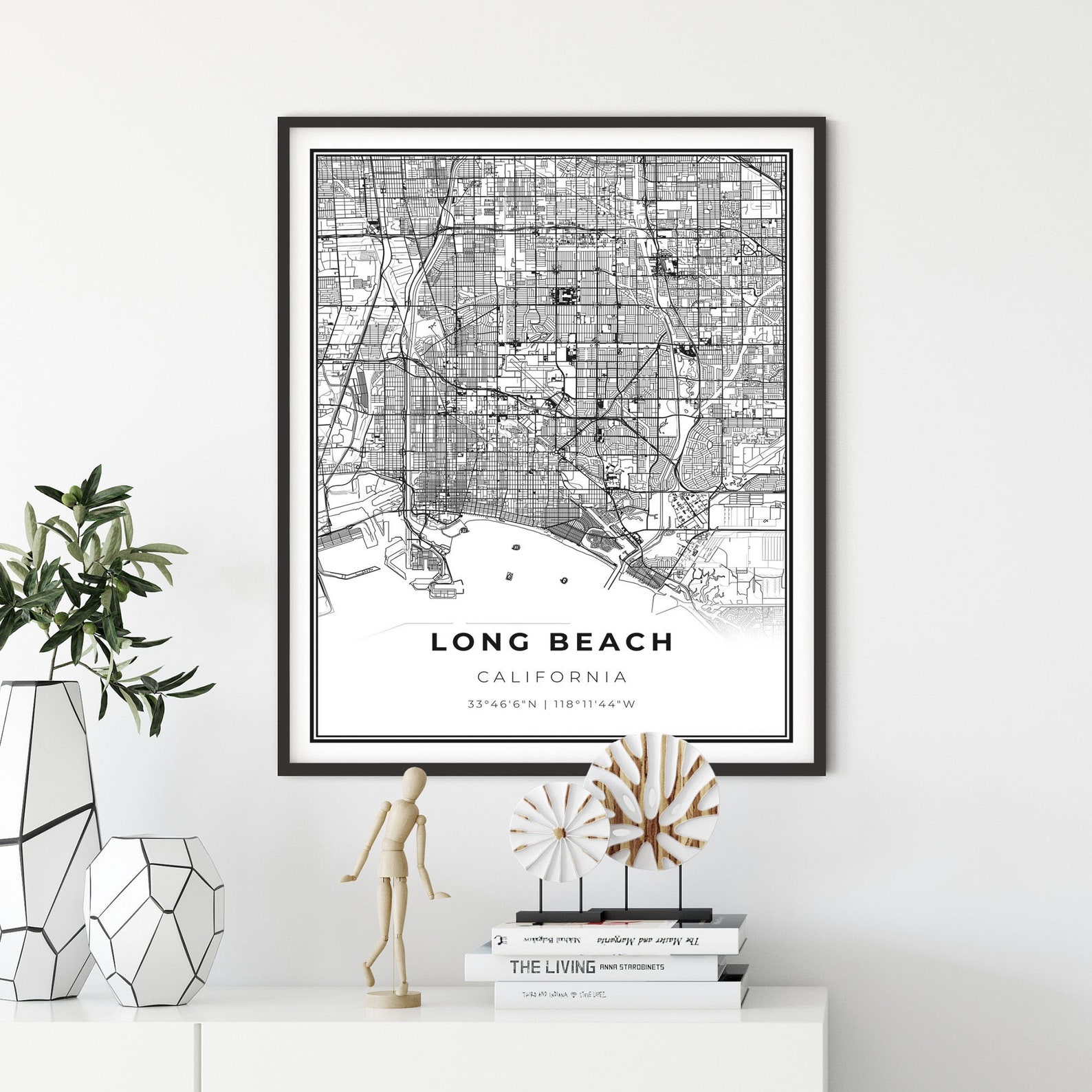 Long Beach Map Print California CA USA Map Art Poster City | Etsy
