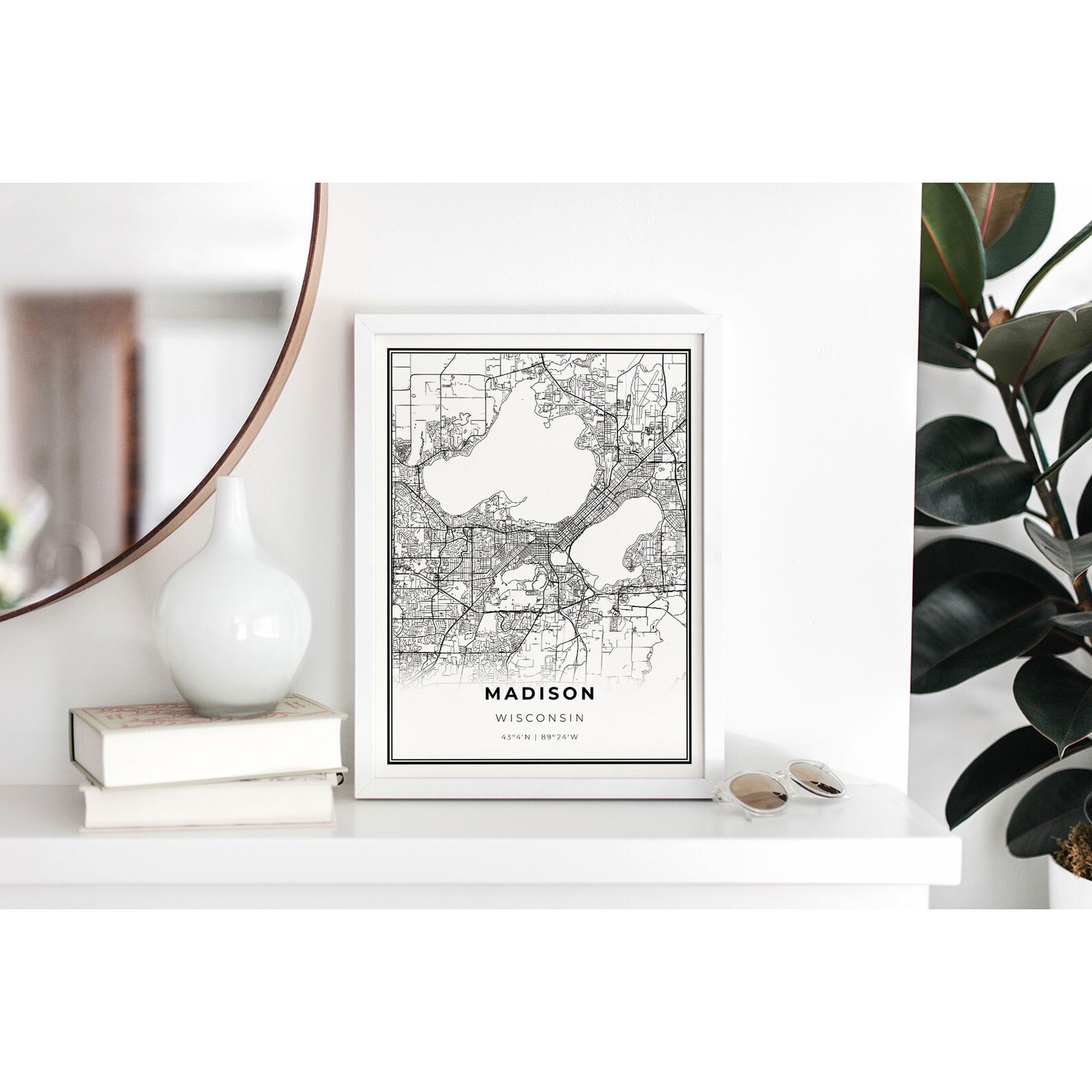 Madison Map Print Wisconsin WI USA Map Art Poster City - Etsy