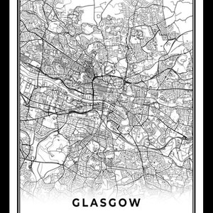 Glasgow Map Print, Scozia Regno Unito Regno Unito Mappa Art Poster, City street road map wall art, poster della città natale, NM770 immagine 10