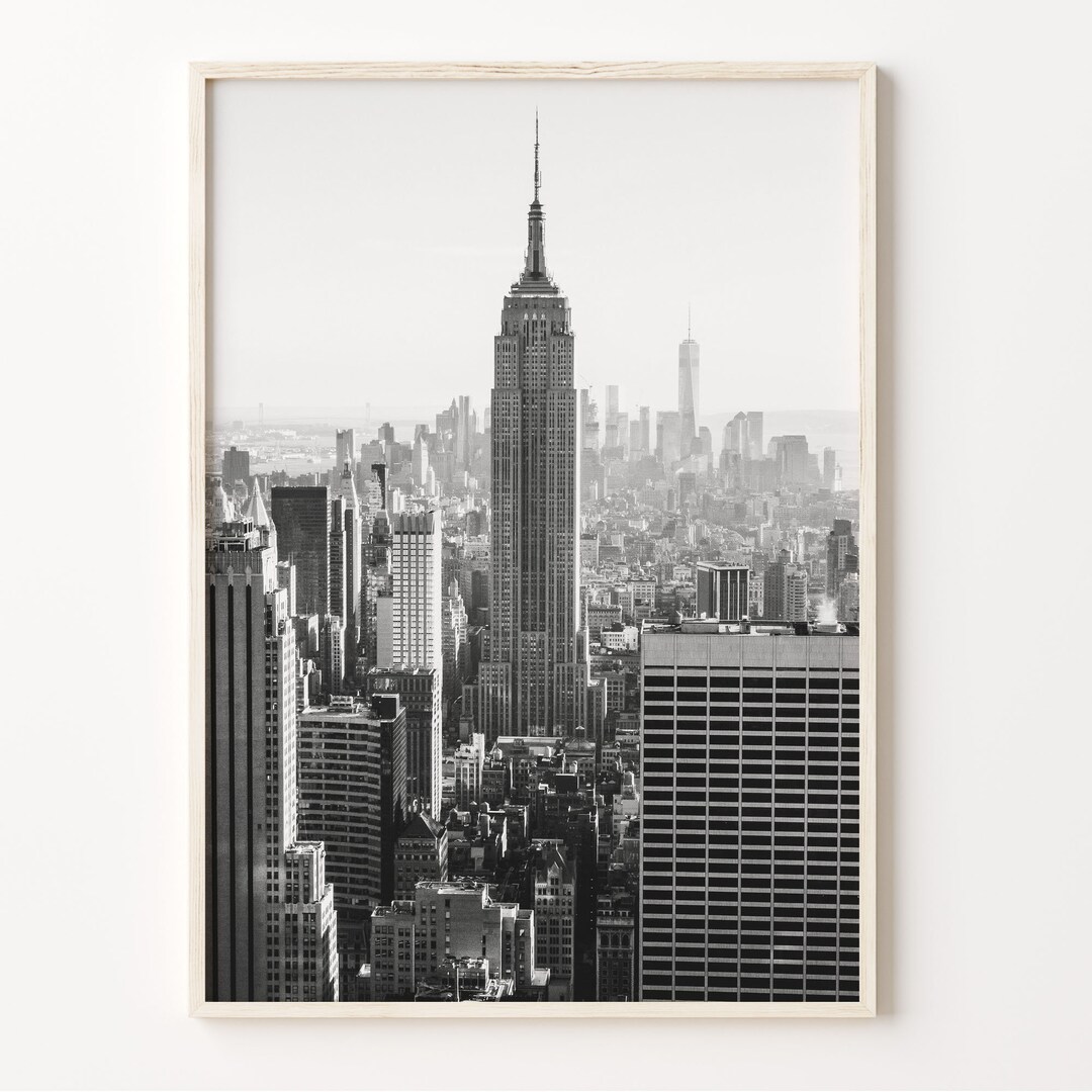 NYC Skyline Print: Black and White New York City Wall Art - Etsy