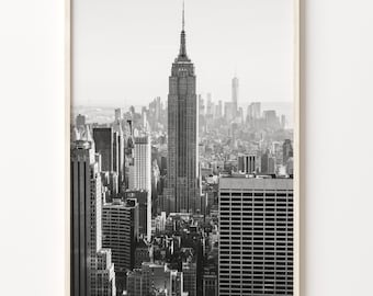 NYC Skyline Print: Black and White New York City Wall Art