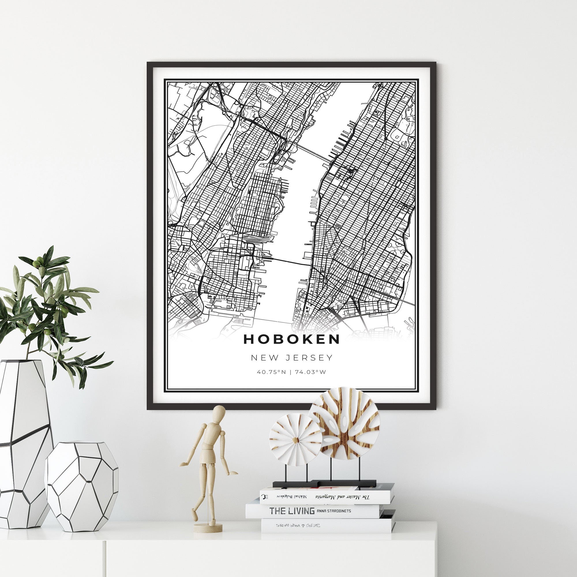 Hoboken Map Print: New Jersey City Street Art