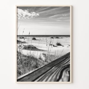 Orange Beach-muurkunstafdruk zwart-wit, Orange Beach-poster, Orange Beach-foto, Alabama Beach-decor, VS, C19-240