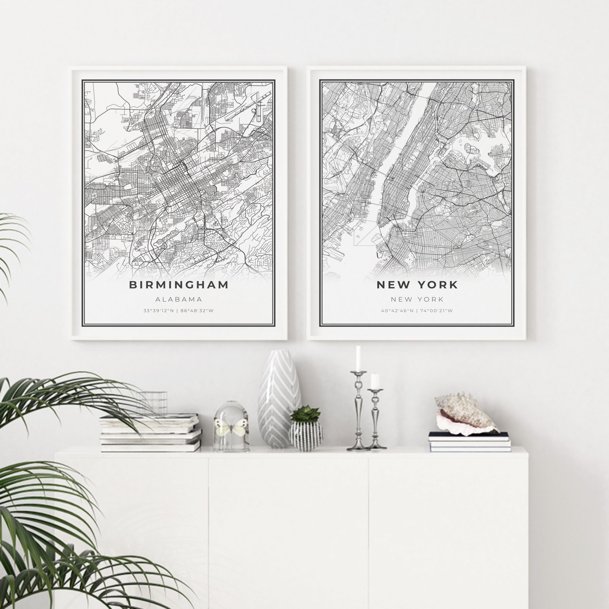 Birmingham Map Print Alabama AL USA Map Art Poster United - Etsy