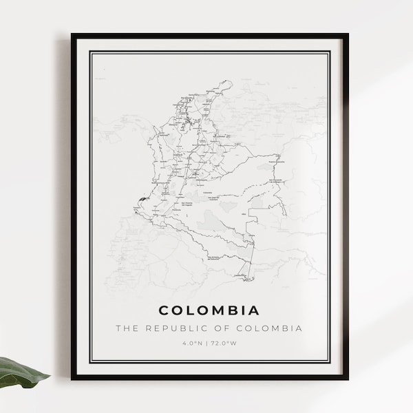 Kolumbien Landkarte Posterdruck, Landkarte Landkarte, Landkarte, Landkarte, C14-26