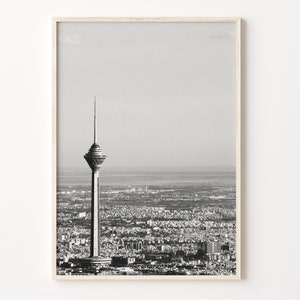 Tehran Print: Black and White Cityscape Photo, Iran Wall Art