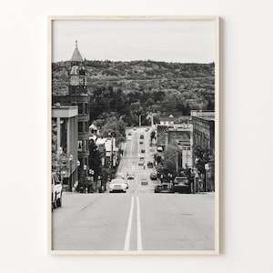 Marquette Black and White Print, Marquette Wall Art, Michigan Poster, Marquette Photo Decor, USA Wall Art, United States, C19-408