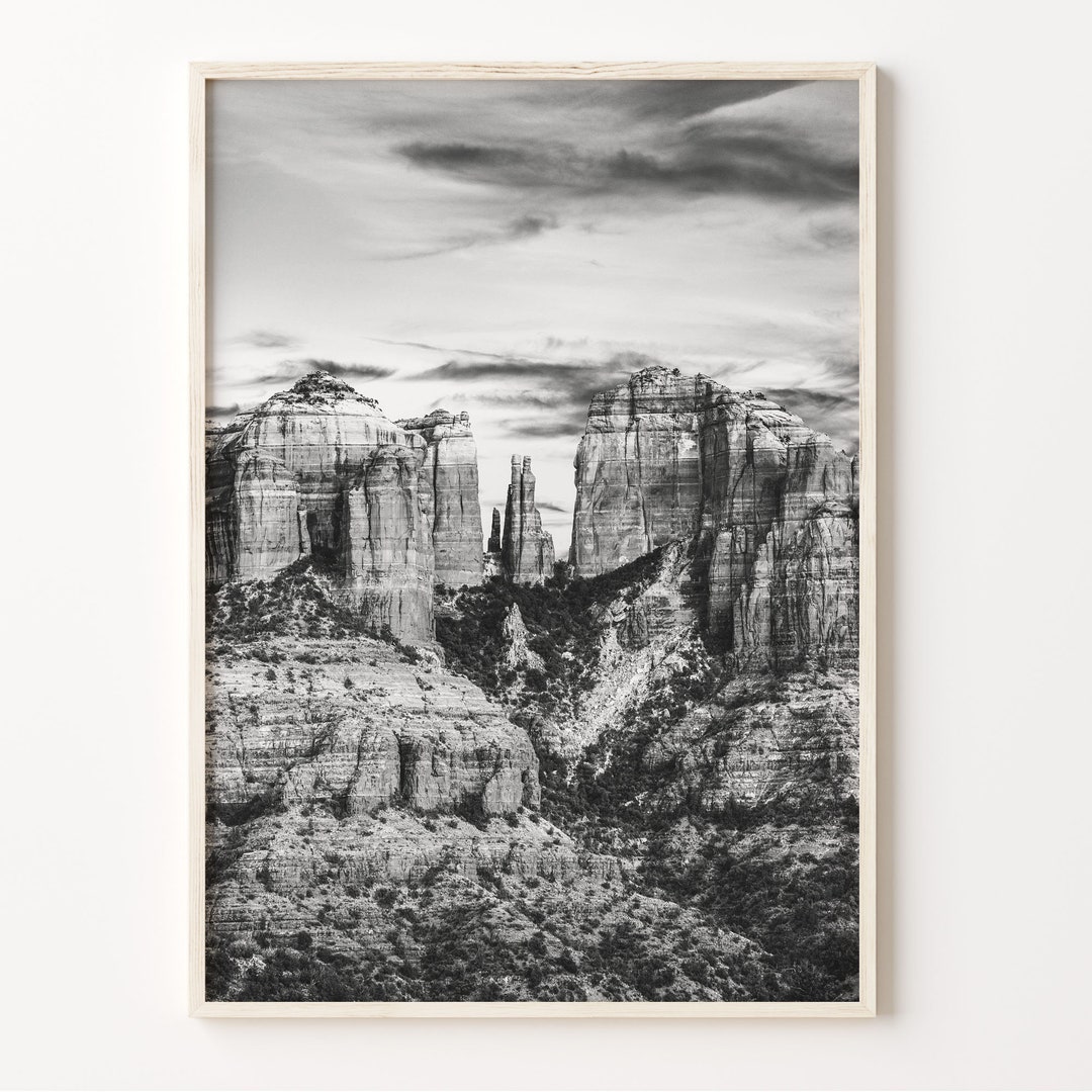 Arizona Landscape Print: Black and White Desert Wall Art - Etsy