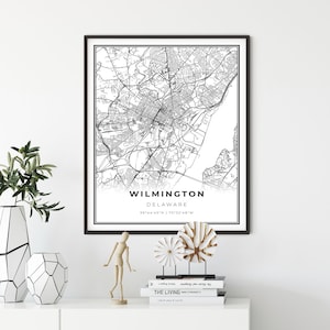 Wilmington Map Print, Delaware DE USA Map Art Poster, City Street Road Map Wall Decor,office gift for boss, gift for friend, NM66