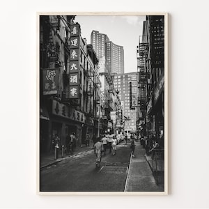 Chinatown print zwart-wit, New York Wall Art, Chinatown Poster, NYC Photo, Chinatown Wall Decor, New York City, VS, C19-345