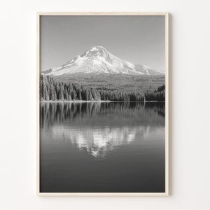 Mount Hood Print: Black and White Oregon Landscape Photo