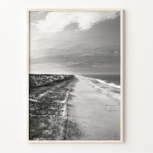 Kunst aan de muur Bethany Beach, zwart-witprint, poster Bethany Beach, kaart van Delaware, foto Bethany Beach, VS, C19-291
