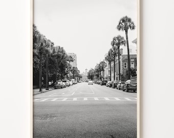 Charleston Street Photo: Black and White South Carolina Wall Art