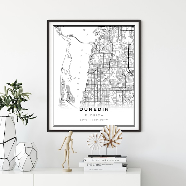 Dunedin City Map Art Etsy