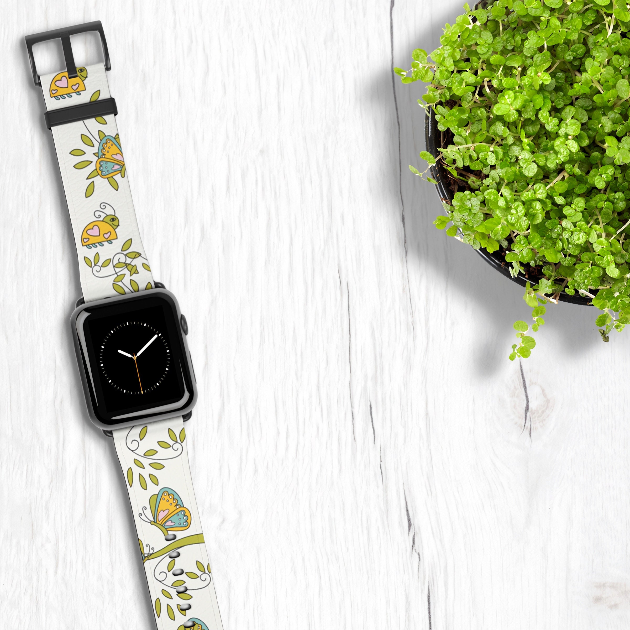 Girly Apple Watch Band for Women Stylish Vegan Leather iWatch Etsy