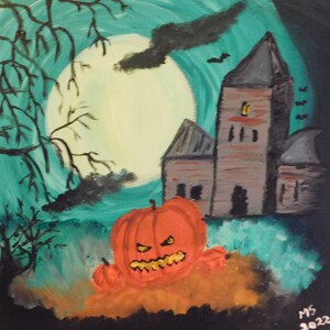 Haunted House with Creepy Pumpkin