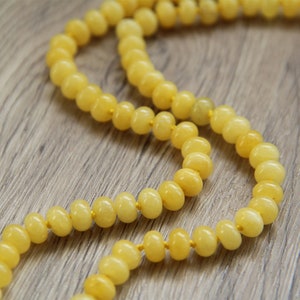 Hand Knotted Yellow Chalcedony Gemstone Necklace