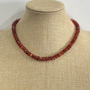 5*8 mm rode agaat edelsteenketting, handgeknoopte zijden choker