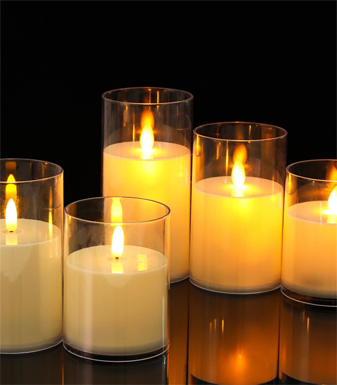 3pcs Glass Flameless Led Candleled Candles for Party Etsy Australia
