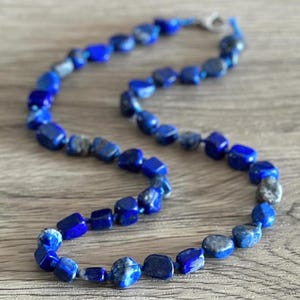 Hand Knotted Lapis Lazuli Necklace: Gemstone Choker
