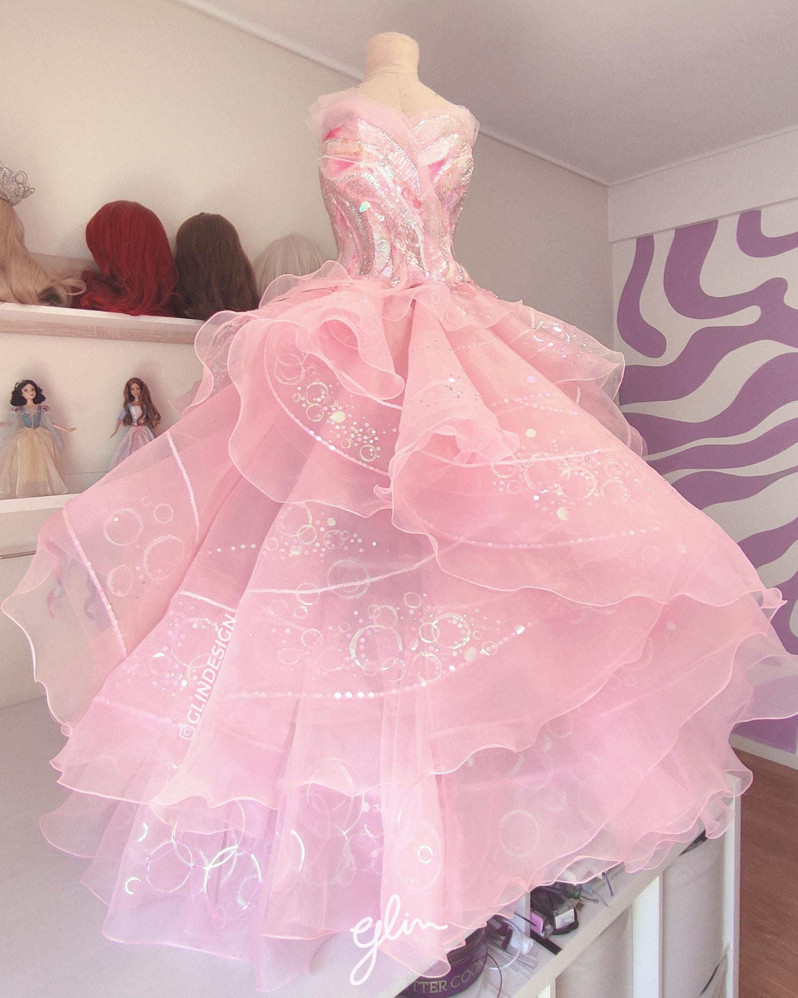 Glinda Pink Bubble Dress Custom Costume Cosplay Etsy — free download