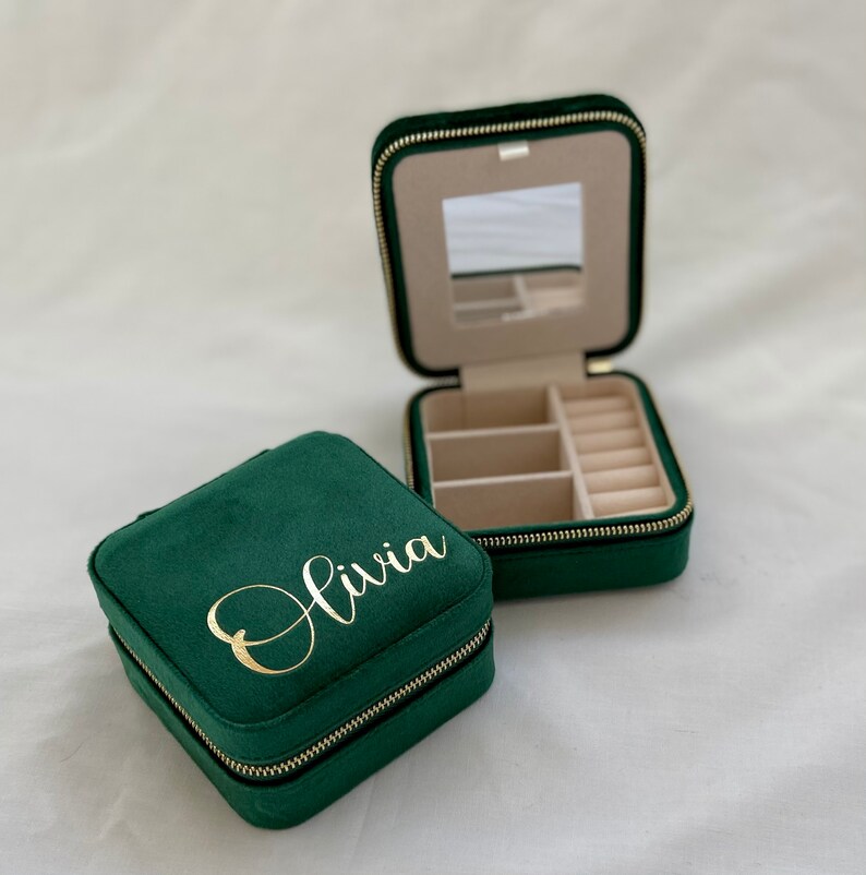 Personalised Velvet Jewellery Box Etsy