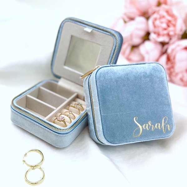 Something Blue Personalised Jewellery Box For Bride