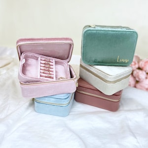 Personalised Velvet Jewellery Box | Large Jewellery Box