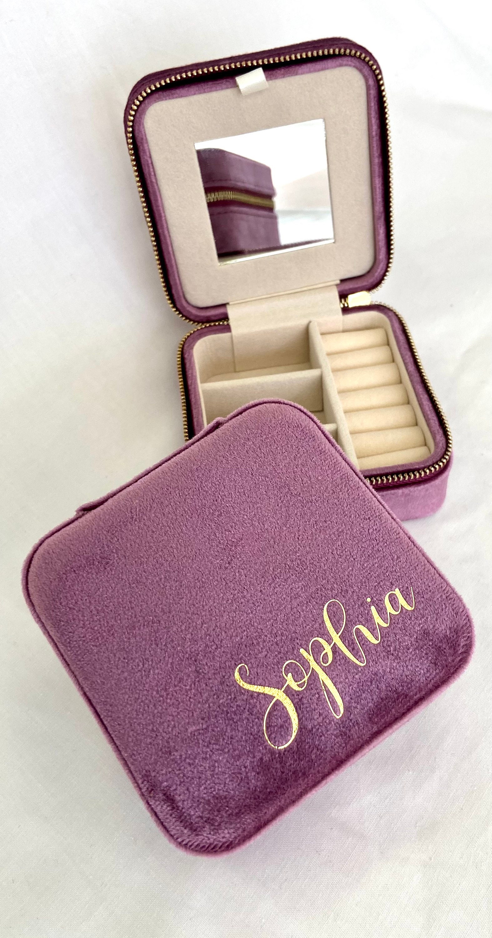 Personalised Velvet Jewellery Box Etsy