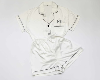 Personalised Silky Satin Pyjamas Set