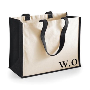 Personalised initial tote bag