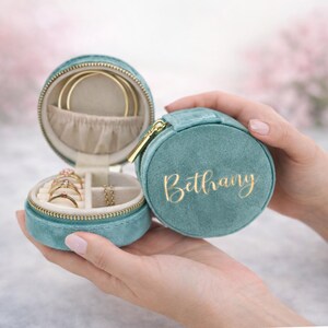 Monogram Custom Mini Velvet Jewellery Box
