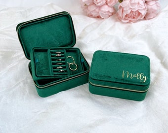 Personalised Gift For Mum | Velvet Jewellery Box | Large Jewellery Box