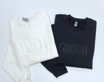 Personalised Bride & Groom Jumper |Embroidered Bride and Groom Jumper | Bride and Groom Sweater | Stag Do Top | Hen Night Jumper
