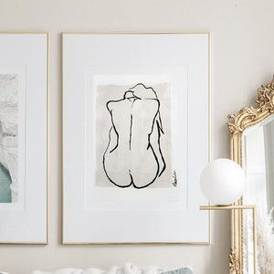 Femme | Hand Signed & Numbered Limited Edition Female Line Art Print of my original Gouache painting - Femme | Sizes: A4 , A3 , A2