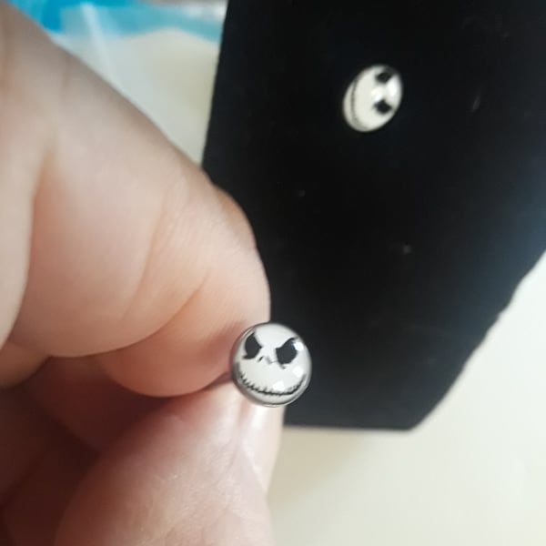 Jack Skellington tongue ring