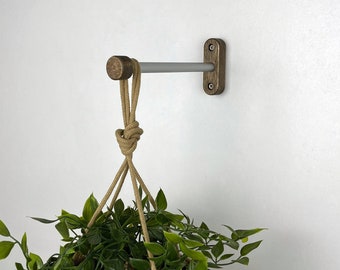 Modern macrame plant hanger hook, Indoor plant bracket, Long hanging plant hook for planter