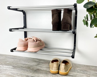 Zapatero de pared de 3 niveles – Almacenamiento de zapatos moderno para la entrada