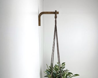 Soporte minimalista para plantas de interior, gancho de macramé para colgar plantas, gancho de pared de madera para macetas, accesorios para amantes de las plantas para la pared