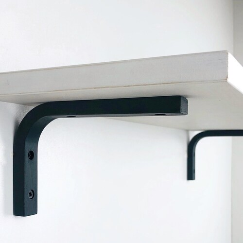 Black Wood Shelf Brackets L Bracket for Floating Shelf Wall Etsy