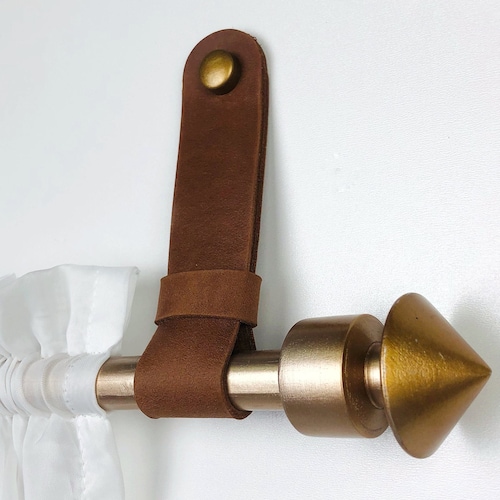 Leather Curtain Rod Holder Drapery Rod Brackets Wall Hanging Etsy