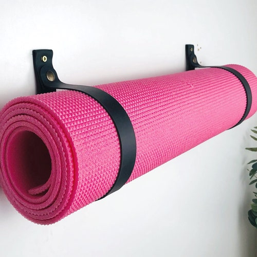 Yoga Mat Holder Wall Hanging Leather Straps Yoga Mat Storage Etsy