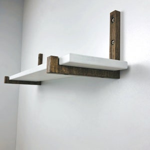 Soportes para estantes de pared modernos con borde/kit de soporte para estantes flotantes (juego de 2)