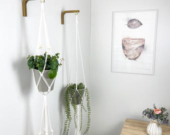 Bronze Finish Wooden Plant Hanger | Wall Hook for Hanging Plants | Modern Plant Bracket