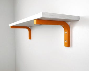 Soportes de estante de madera de colores / Soportes de estante doblados de color naranja