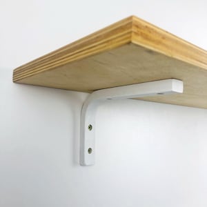 6"x4" White shelf brackets for floating shelves Wood support bracket set Modern wall shelf brackets