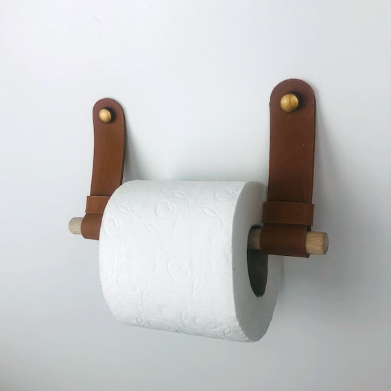 An der Wand befestigter Toilettenpapierhalter aus Leder, Papierrollenhalter zum Aufhängen, DIY Badezimmerzubehör