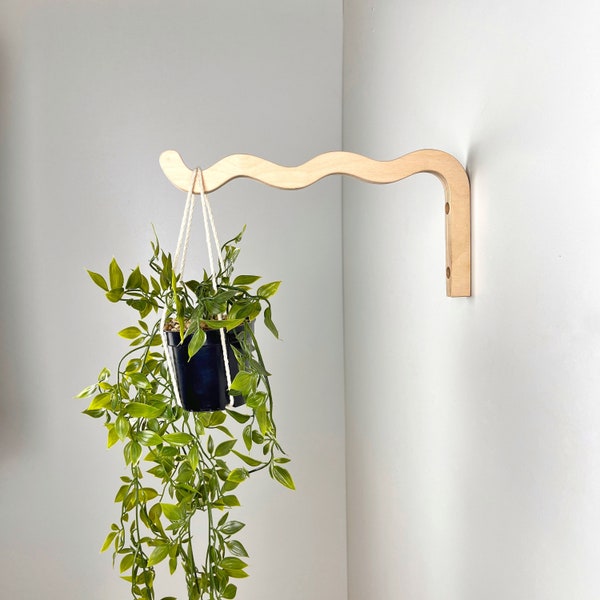 12 inch Long Wall Plant Hanger Hook, Indoor Wavy Bracket for Hanging Planter